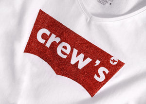 camiseta CREW’s glitter roja